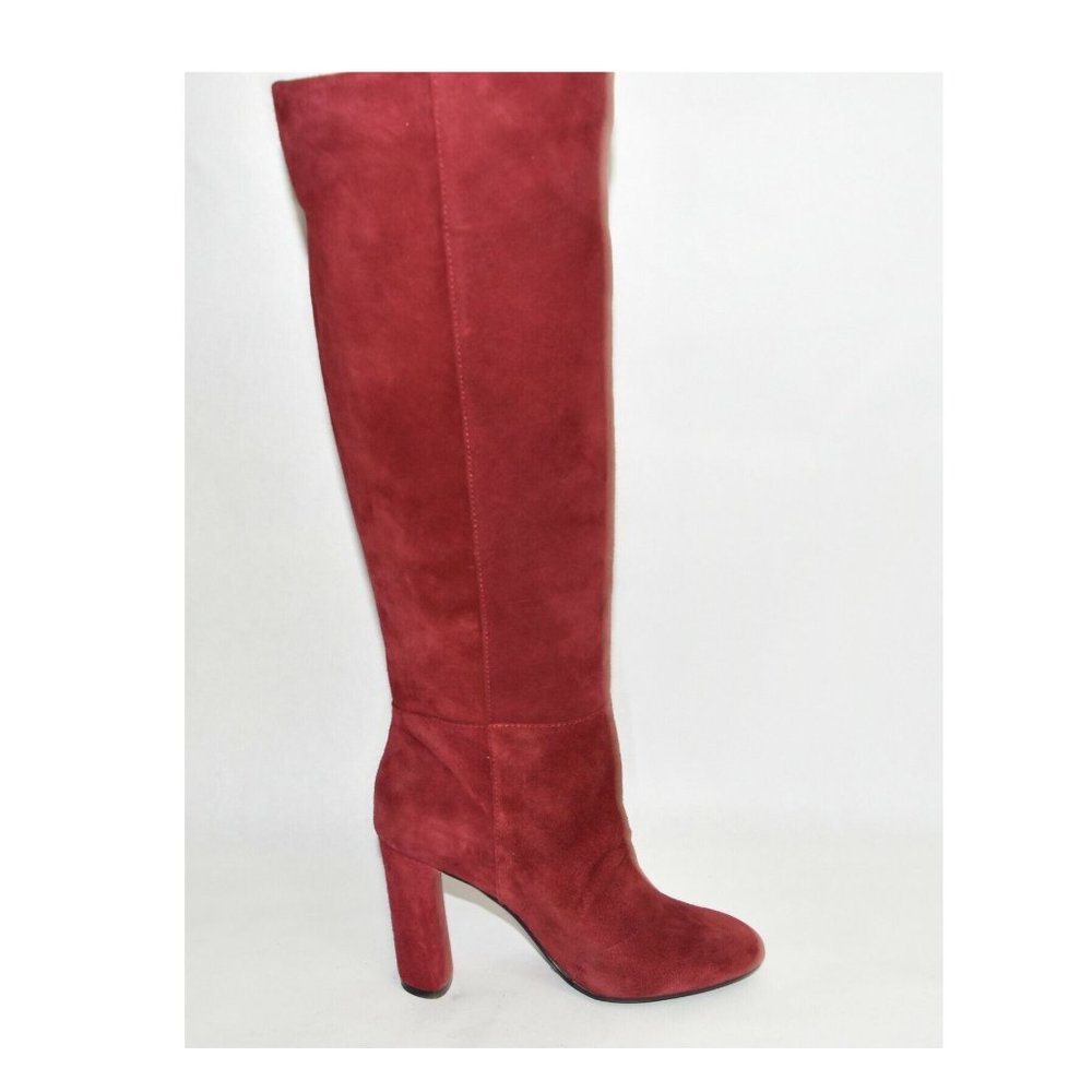 New! VINCE CAMUTO Femmie Tall Shaft Boot Red Suede Size 6.5 M T2 - Picture 1 of 8